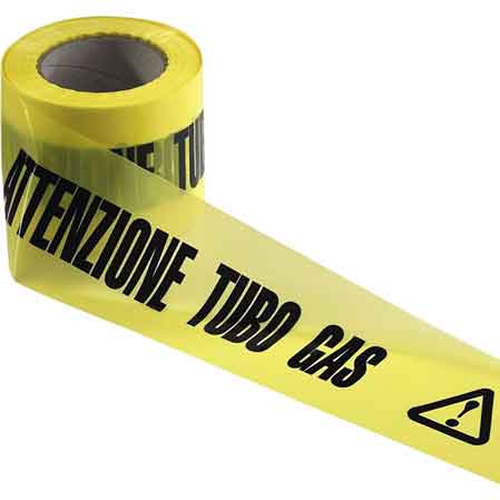 Nastro segnaletico "ATTENZIONE TUBO GAS"